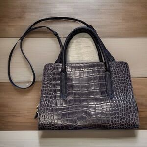 Radley London Liverpool Street Croc Embossed Leather Satchel Bag Brown Handbag